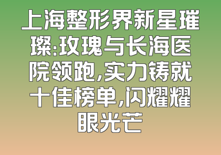 上海整形界新星璀璨：玫瑰与长海医院领跑，实力铸就十佳榜单，闪耀耀眼光芒
