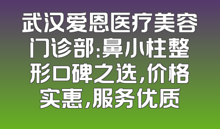 武汉爱恩医疗美容门诊部：鼻小柱整形口碑之选，价格实惠，服务优质