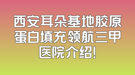 西安耳朵基地胶原蛋白填充领航三甲医院介绍！