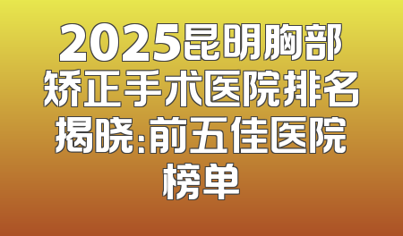 2025昆明胸部矫正手术医院排名揭晓：前五佳医院榜单