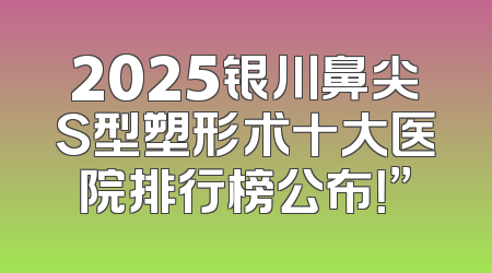 2025银川鼻尖S型塑形术十大医院排行榜公布！”