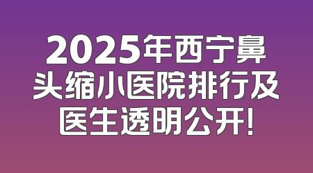 2025年西宁鼻头缩小医院排行及医生透明公开！