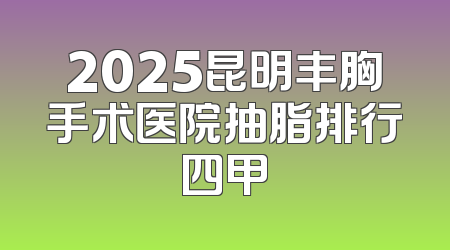 2025昆明丰胸手术医院抽脂排行四甲