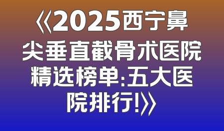 《2025西宁鼻尖垂直截骨术医院精选榜单：五大医院排行！》