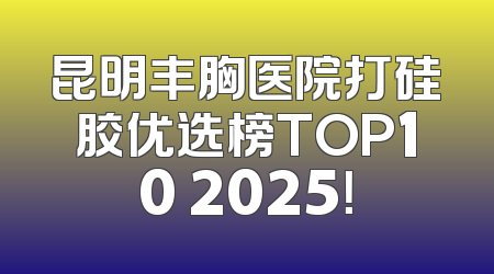 昆明丰胸医院打硅胶优选榜TOP10 2025！