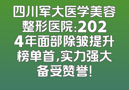 四川军大医学美容整形医院：2024年面部除皱提升榜单首，实力强大备受赞誉！