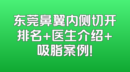 东莞鼻翼内侧切开排名+医生介绍+吸脂案例!