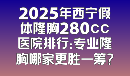 2025年西宁假体隆胸280cc医院排行：专业隆胸哪家更胜一筹？