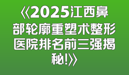 《2025江西鼻部轮廓重塑术整形医院排名前三强揭秘！》