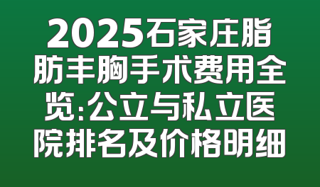 2025石家庄脂肪丰胸手术费用全览：公立与私立医院排名及价格明细