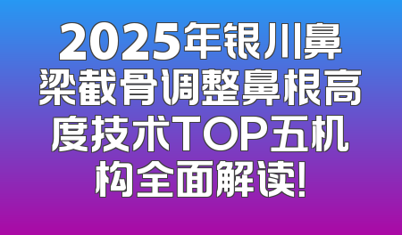 2025年银川鼻梁截骨调整鼻根高度技术TOP五机构全面解读！