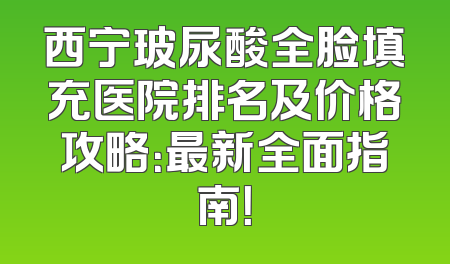 西宁玻尿酸全脸填充医院排名及价格攻略：最新全面指南！