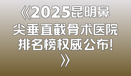 《2025昆明鼻尖垂直截骨术医院排名榜权威公布！》