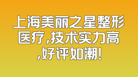 上海美丽之星整形医疗，技术实力高，好评如潮！