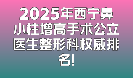 2025年西宁鼻小柱增高手术公立医生整形科权威排名！