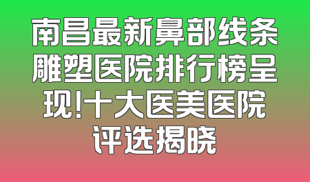 南昌最新鼻部线条雕塑医院排行榜呈现！十大医美医院评选揭晓