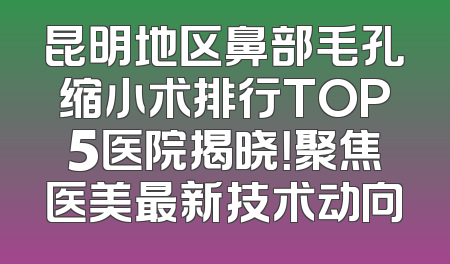昆明地区鼻部毛孔缩小术排行TOP5医院揭晓！聚焦医美最新技术动向