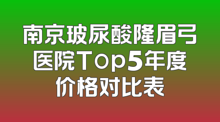 南京玻尿酸隆眉弓医院Top5年度价格对比表