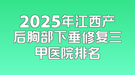 2025年江西产后胸部下垂修复三甲医院排名