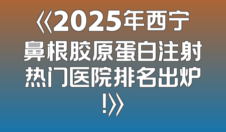 《2025年西宁鼻根胶原蛋白注射热门医院排名出炉！》