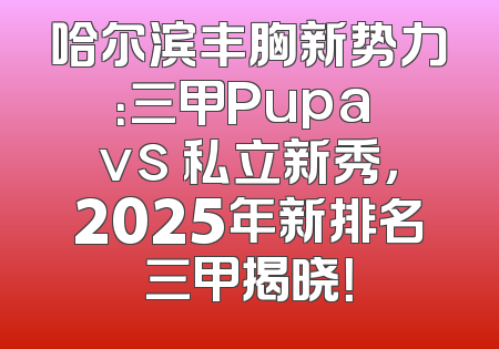 哈尔滨丰胸新势力：三甲Pupa vs 私立新秀，2025年新排名三甲揭晓！
