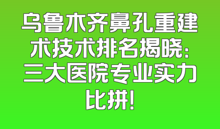 乌鲁木齐鼻孔重建术技术排名揭晓：三大医院专业实力比拼！