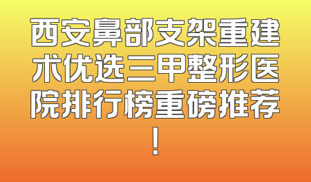 西安鼻部支架重建术优选三甲整形医院排行榜重磅推荐！