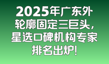 2025年广东外轮廓固定三巨头，星选口碑机构专家排名出炉！
