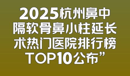 2025杭州鼻中隔软骨鼻小柱延长术热门医院排行榜TOP10公布”