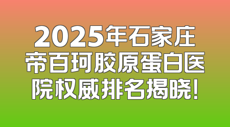2025年石家庄帝百珂胶原蛋白医院权威排名揭晓！