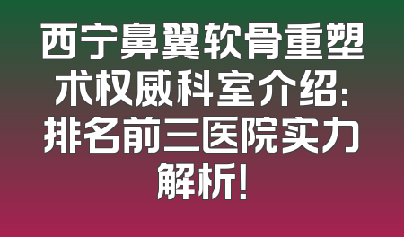 西宁鼻翼软骨重塑术权威科室介绍：排名前三医院实力解析！