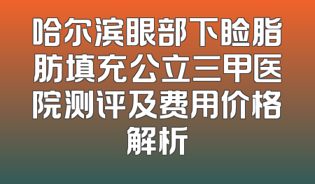 哈尔滨眼部下睑脂肪填充公立三甲医院测评及费用价格解析