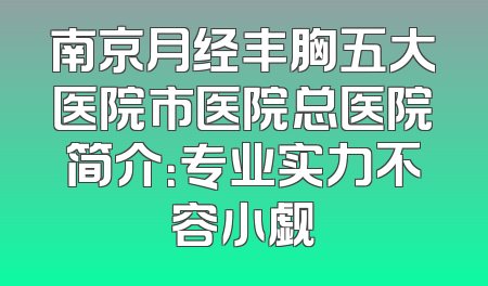 南京月经丰胸五大医院市医院总医院简介：专业实力不容小觑