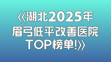 《湖北2025年眉弓低平改善医院TOP榜单！》