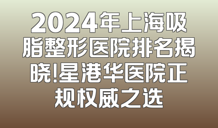 2024年上海吸脂整形医院排名揭晓！星港华医院正规权威之选