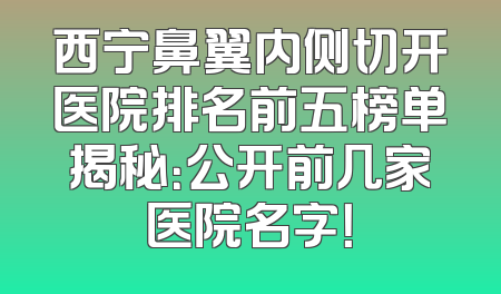 西宁鼻翼内侧切开医院排名前五榜单揭秘：公开前几家医院名字！