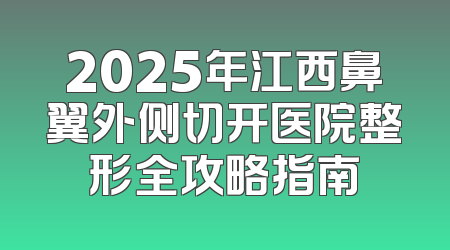 2025年江西鼻翼外侧切开医院整形全攻略指南