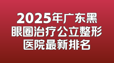 2025年广东黑眼圈治疗公立整形医院最新排名