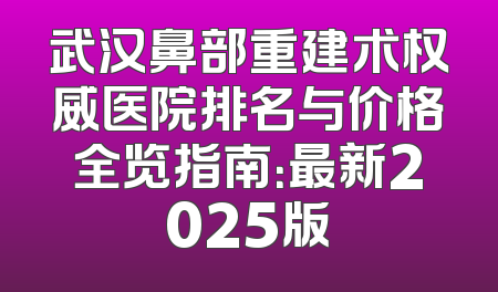 武汉鼻部重建术权威医院排名与价格全览指南：最新2025版