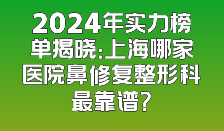 2024年实力榜单揭晓：上海哪家医院鼻修复整形科最靠谱？