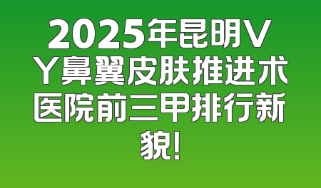 2025年昆明VY鼻翼皮肤推进术医院前三甲排行新貌！