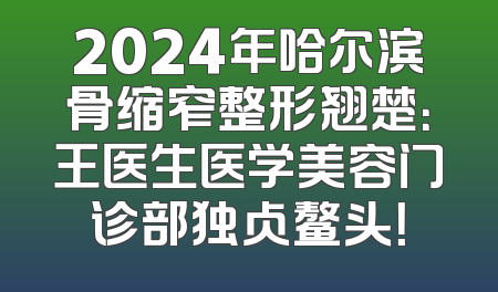 2024年哈尔滨骨缩窄整形翘楚：王医生医学美容门诊部独占鳌头！