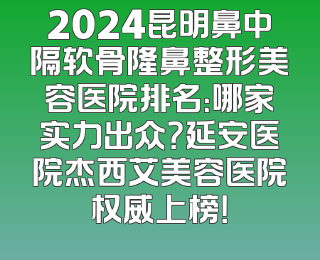 2024昆明鼻中隔软骨隆鼻整形美容医院排名：哪家实力出众？延安医院杰西艾美容医院权威上榜！