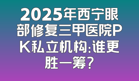 2025年西宁眼部修复三甲医院PK私立机构：谁更胜一筹？