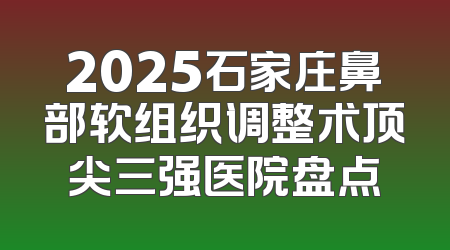 2025石家庄鼻部软组织调整术顶尖三强医院盘点