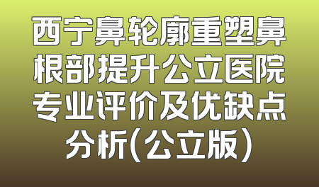 西宁鼻轮廓重塑鼻根部提升公立医院专业评价及优缺点分析（公立版）