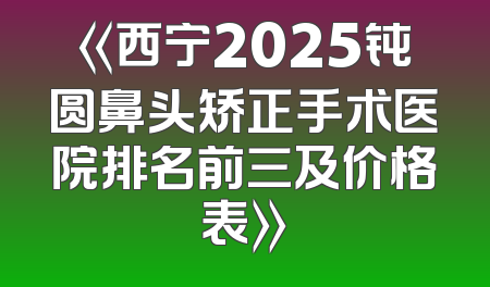 《西宁2025钝圆鼻头矫正手术医院排名前三及价格表》