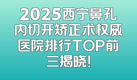 2025西宁鼻孔内切开矫正术权威医院排行TOP前三揭晓！