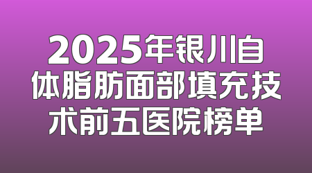 2025年银川自体脂肪面部填充技术前五医院榜单