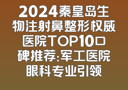 2024秦皇岛生物注射鼻整形权威医院TOP10口碑推荐：军工医院眼科专业引领